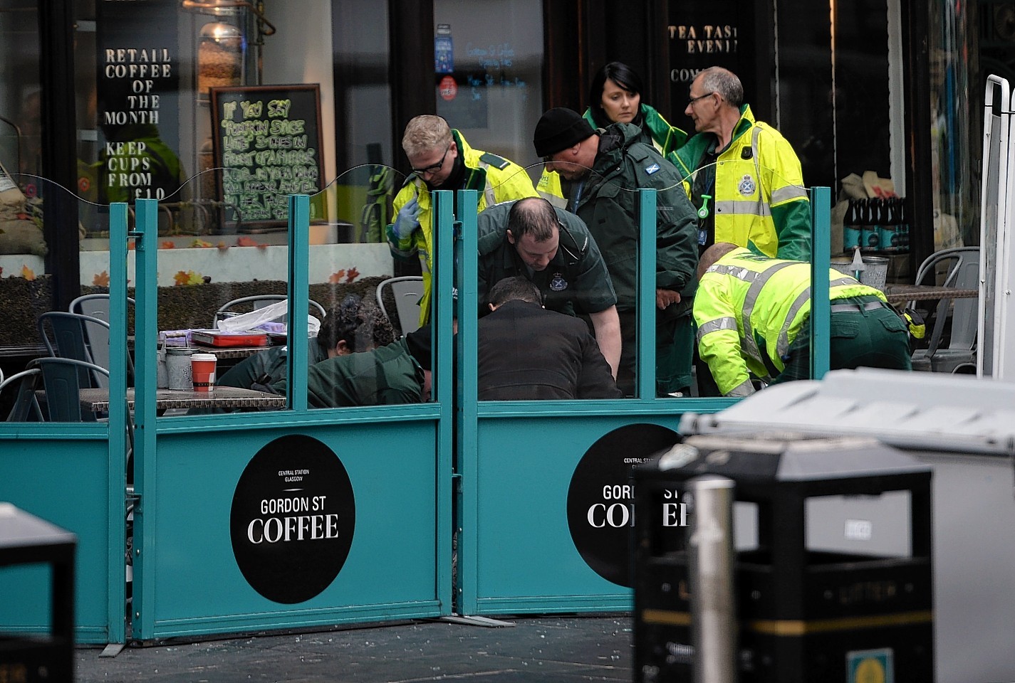 Emergency services at the scene in Glasgow