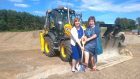 Pam Gowans, chief officer of Moray Integration Joint Board, and Christine Lester, vice-chairwoman of Moray Integration Joint Board, getting the construction of the bungalows underway.