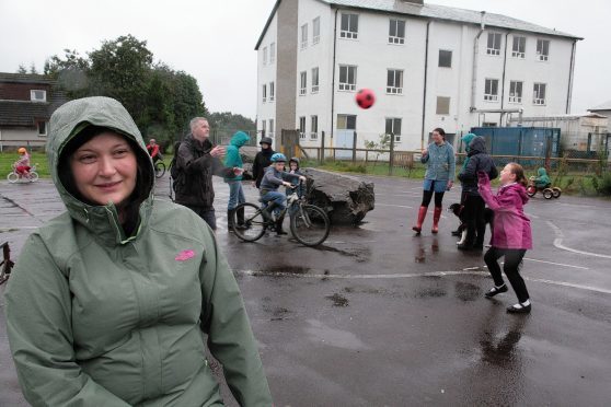 Carol Gosling, of Lochyside, at the playground that would disappear to make way for the new houses