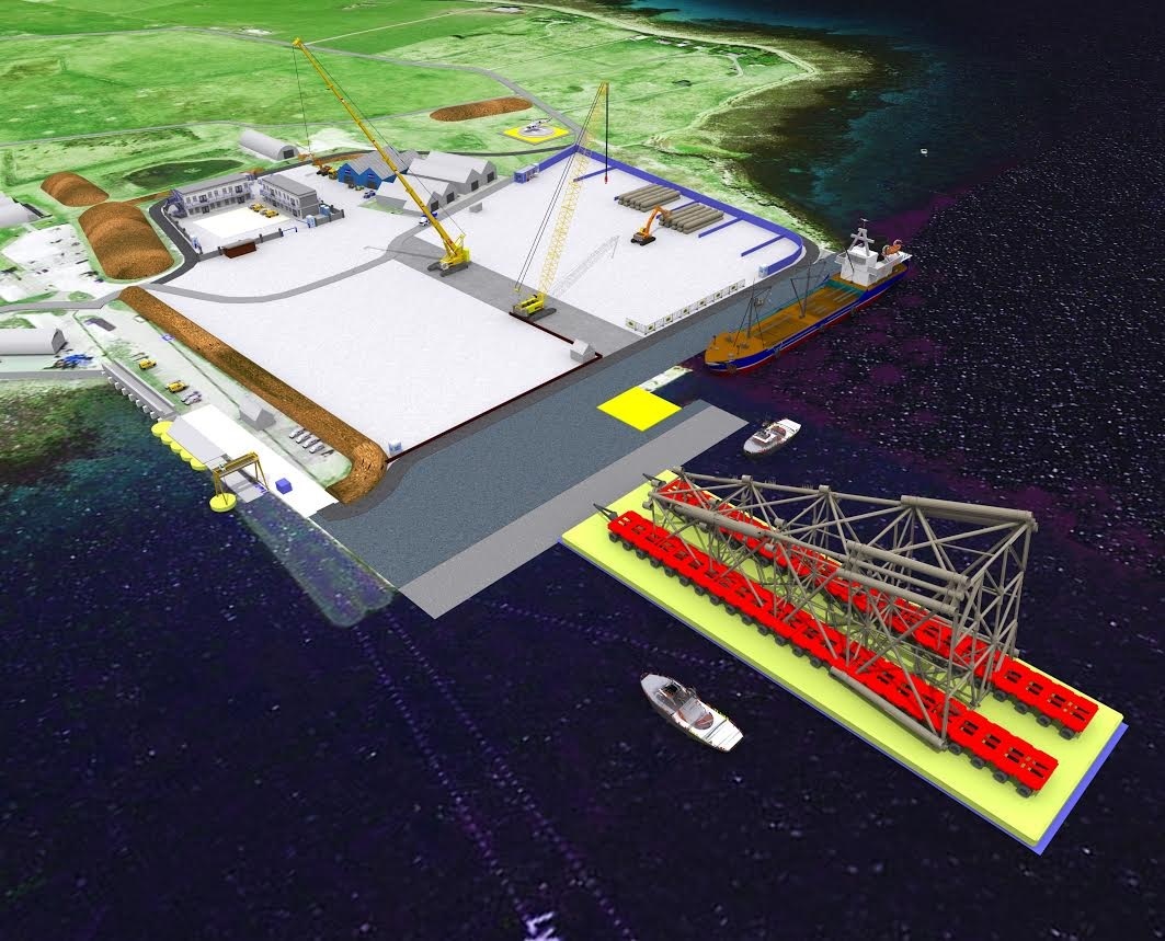 An artist's impression of the proposed decommissioning base at Lyness.