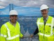 Jason Kelman and Stuart Black at the top of the North Tower