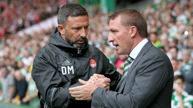 Brendan Rodgers, right, praised his tireless Celtic side