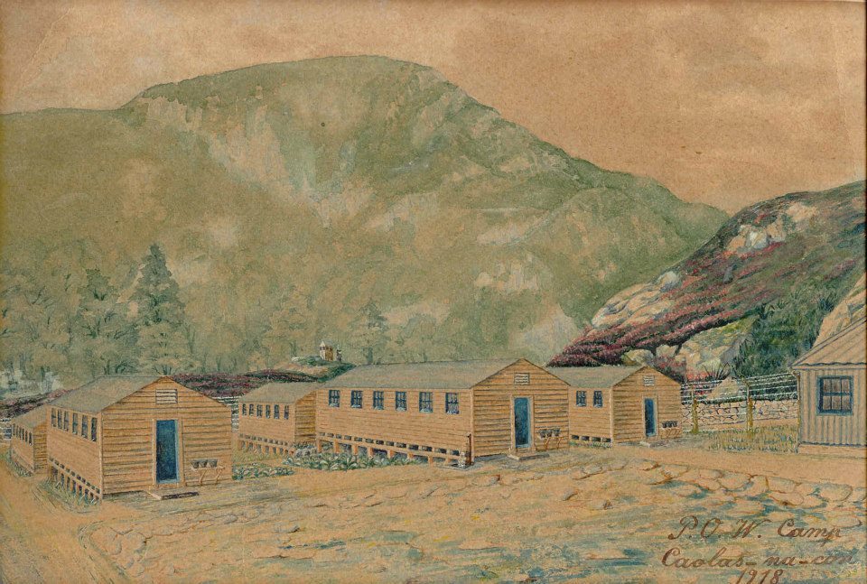 Painting of Kinlochleven PoW camp in 1918