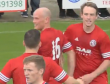 Brora celebrate the only goal against Turriff