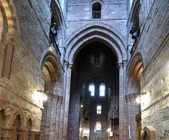 The interior of St Magnus Cathedral in Kirkwall