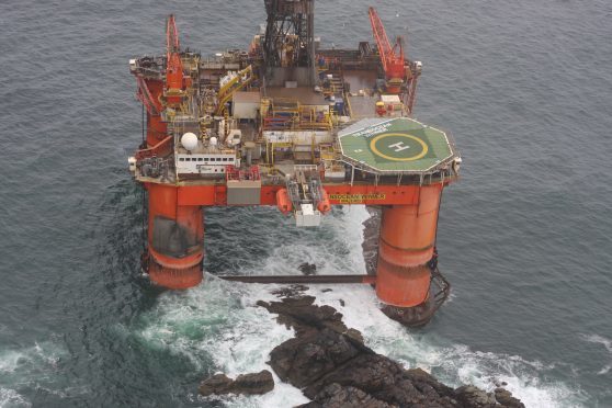 The stranded Transocean Winner oil rig