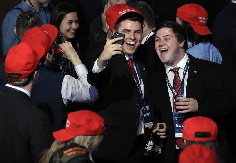 Donald Trump supporters celebrate his US election win