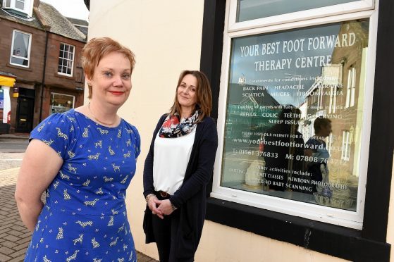 Your Best Foot Forward therapy centre's Lynne Collie with Jacqueline McDonald. Picture: Kevin Emslie.