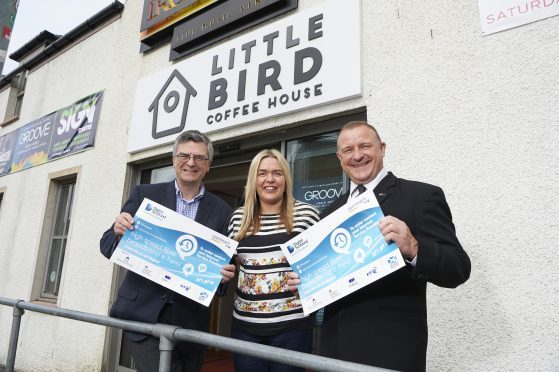 Stuart Robertson HIE and Caroline Campbell and Drew Hendry MP,  The Ironworks, Inverness.