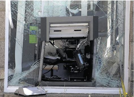 This cash machine in New Deer was among those targeted by the gang who used explosives to access the money inside.