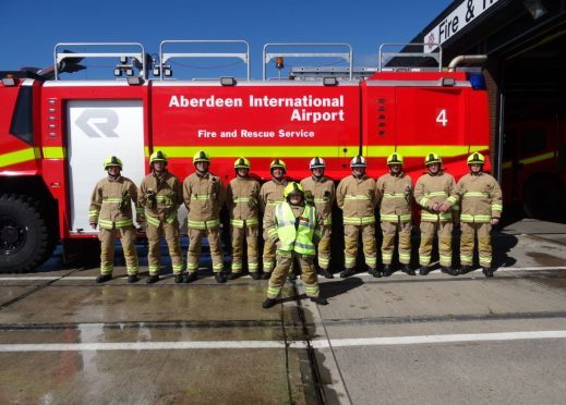 Andrew with the team at Aberdeen Airport