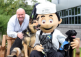 From left: CEO, Peter Bruce, Nelson, mascot Oliver and trainee, Scout.