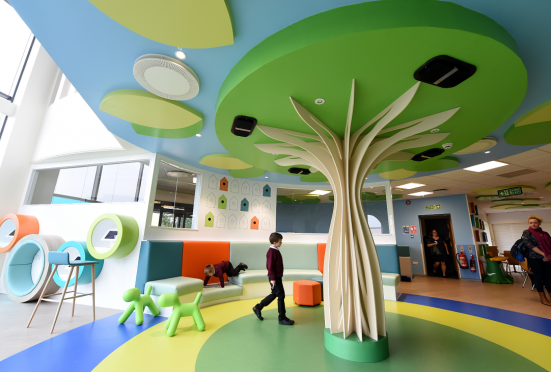 The new reception has been designed as a fun, calming space for sick youngsters