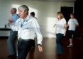 Ex-policeman and now line dancing teacher, Mike Baker, from Elgin, Moray, taking classes at the age of 75.