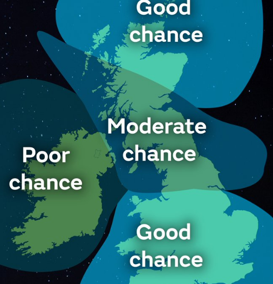 The met office predicts tonight could be a good opportunity to catch the display