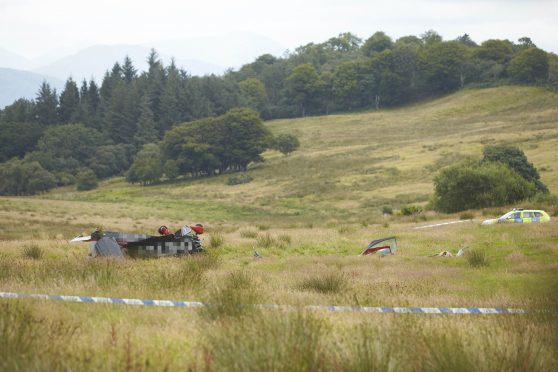 Crashed plane wreckage at Lochnell Estate in Argyll