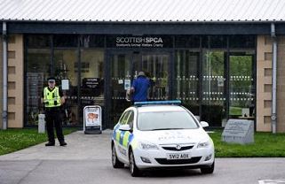 Police outside the centre after the incident