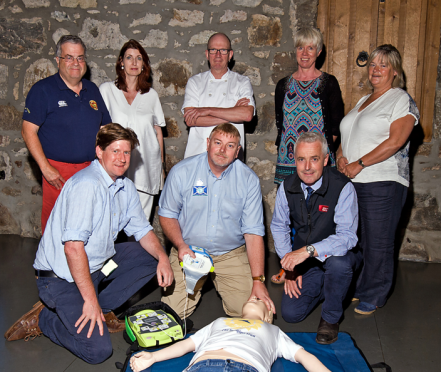 Back row: Ian Finlayson BRC, Lorraine Grant director Woodend Barn; Calum Buchanan;Jan Leathan Wedding Director WB & Claire Maitland
Front Row: Alexander Burnett MSP, Graeme Ramage Sandpiper Fellow and David Smart S&P