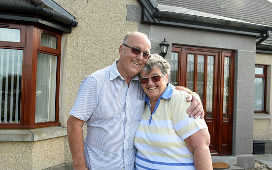 Back into their house for the first time since January are Derek and Lyn MacKay, Port Elphinstone, Inverurie.