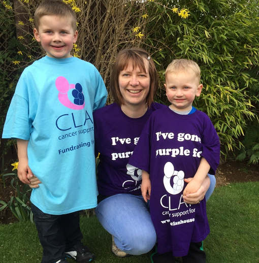 Alison Brown with her two sons, Calum, 5 left and James, 3