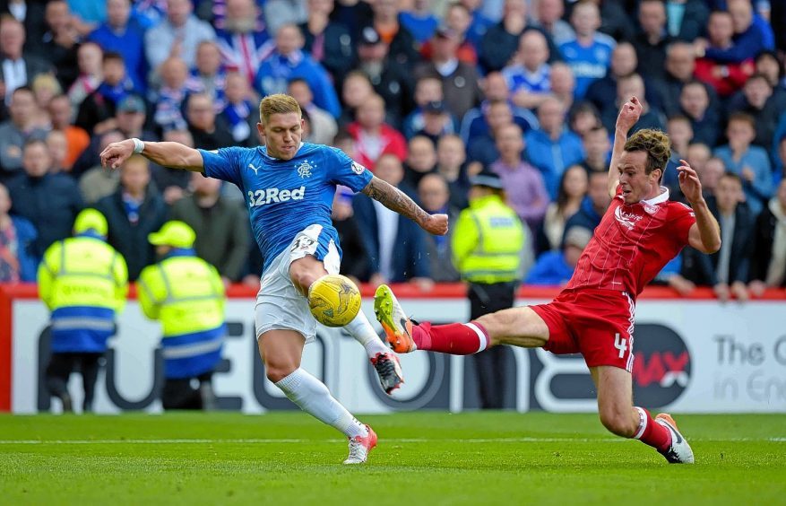 Aberdeen were beaten 3-0 by Rangers at Pittodrie on Sunday.
