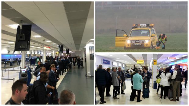 Aberdeen International Airport yesterday evening