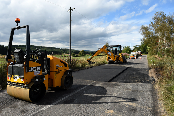 Picture of the road surface under repair