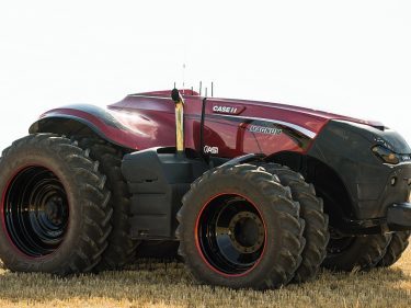A side-on view of the new driverless tractor