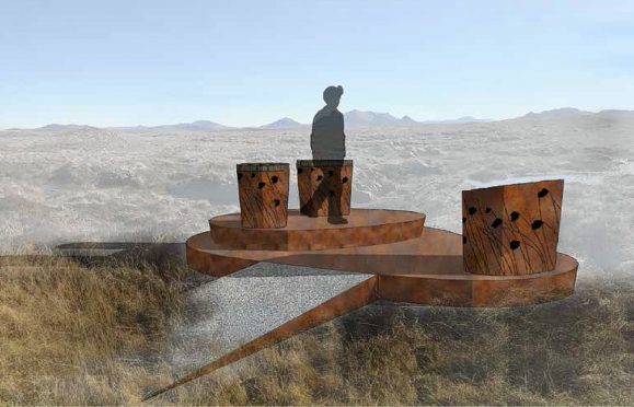 An artists impression of the proposed viewing platform at Crask
