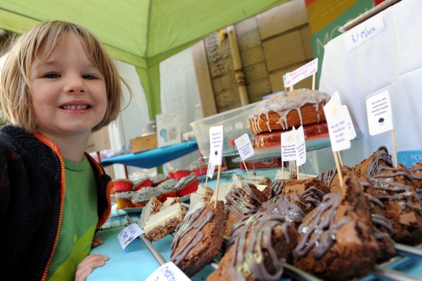 Verity Tweedie-McFarlane at the Depressed Caleks Stall by Moray Well-Being.
Pictures by Gordon Lennox