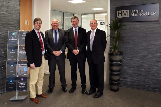 Left to right, David Allen, Gary Campbell, Professor Lorne Crerar, and Donald Shaw at Harper Macleod's Inverness offices.