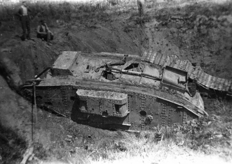 WWI tank Deborah, before burial.