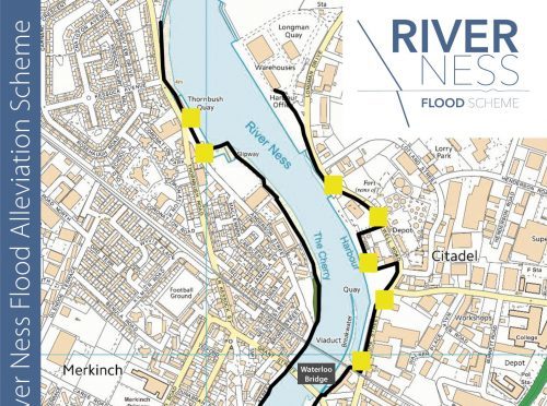 Flood gate locations on the River Ness