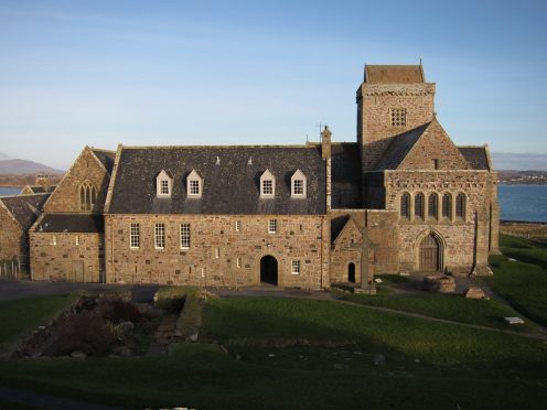 The library is hidden above the cloisters of Iona Abbey