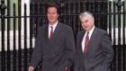 Cameron started his political career as a special advisor to then-chancellor Norman Lamont, right, in 1992.