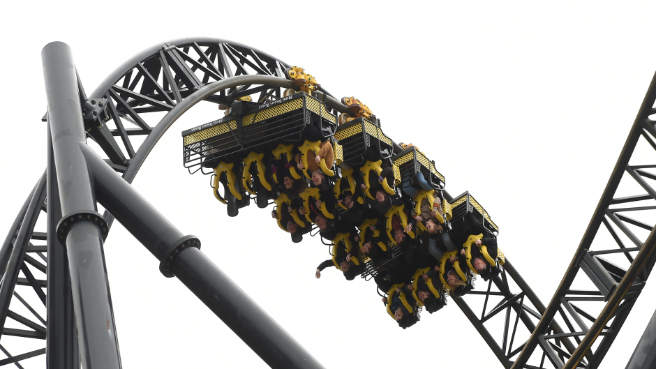 The Smiler ride at Alton Towers in Staffordshire