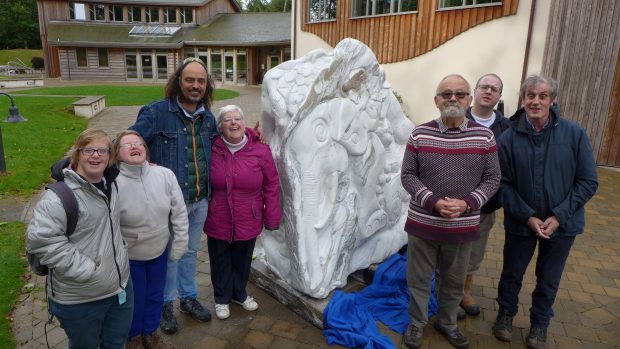 Newton Dee celebrated the completion of its latest community sculpture.
From left to right: Stephanie Salvsen, Katy Fusco, sculptor Albertino Costa, Linda Esson, Spencer Barthorpe, David Page and Mark Hughes