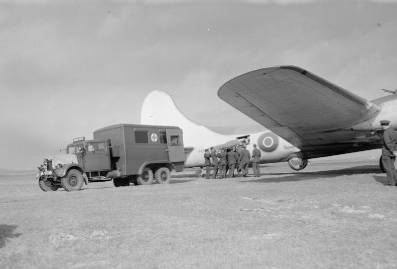A patient being airlifted from Benbecula in May 1943