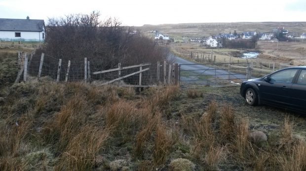 Site for proposed housing development in Staffin