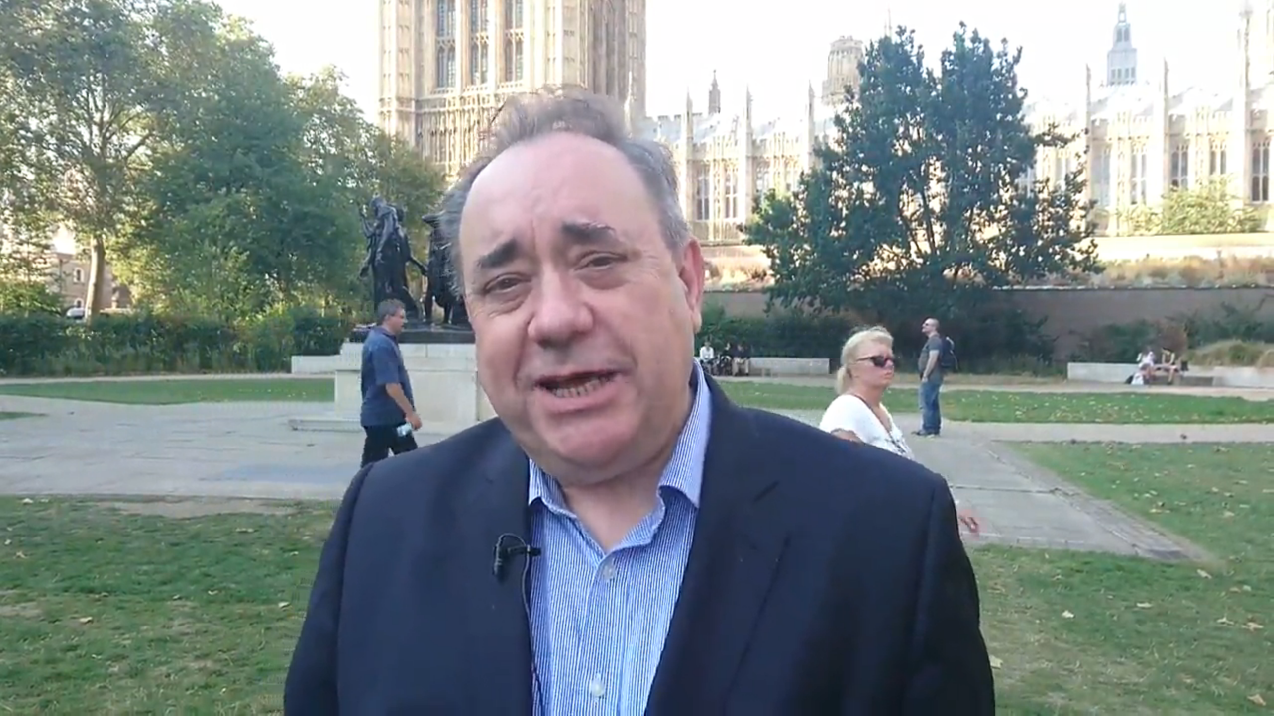 Alex Salmond outside Westminster