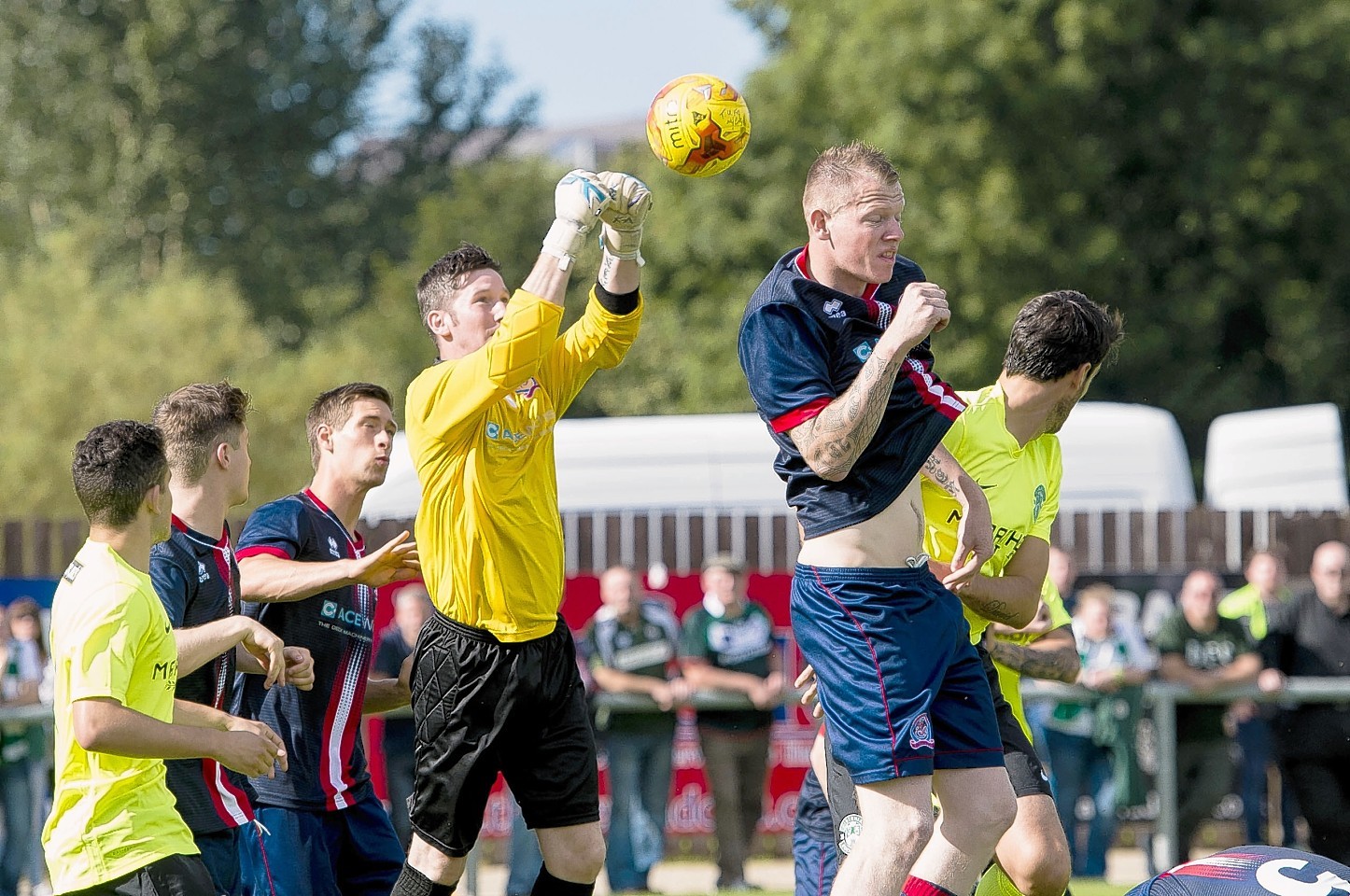 Turriff United goalkeeper Kevin Main in action against Hibs