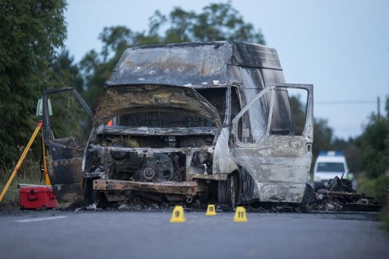 The scene of the crash on the A980 near Glassel