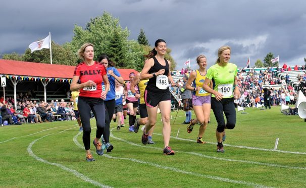 Hill runners at the Braemar Highland Games.