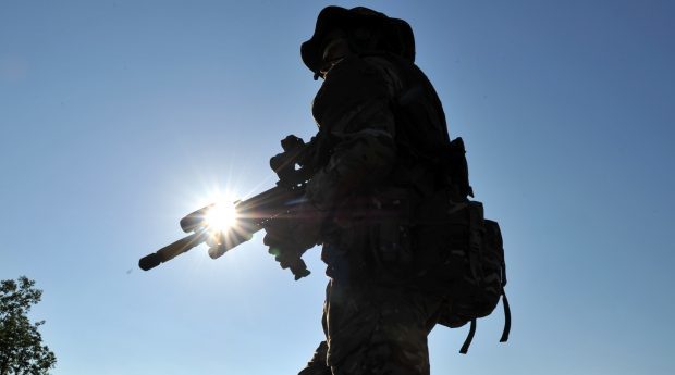 A member of 7 SCOTS on a patrol exercise.    
Picture by Kami Thomson