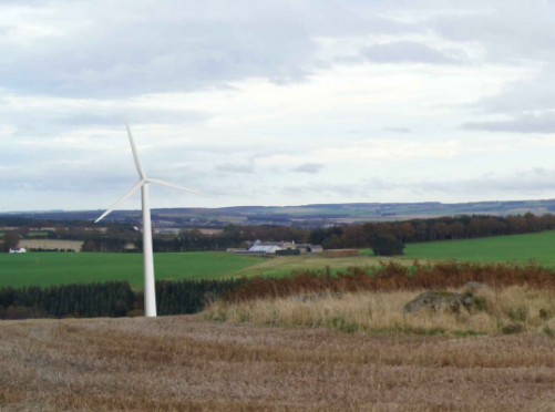 An artists impression of the Forglen turbine.