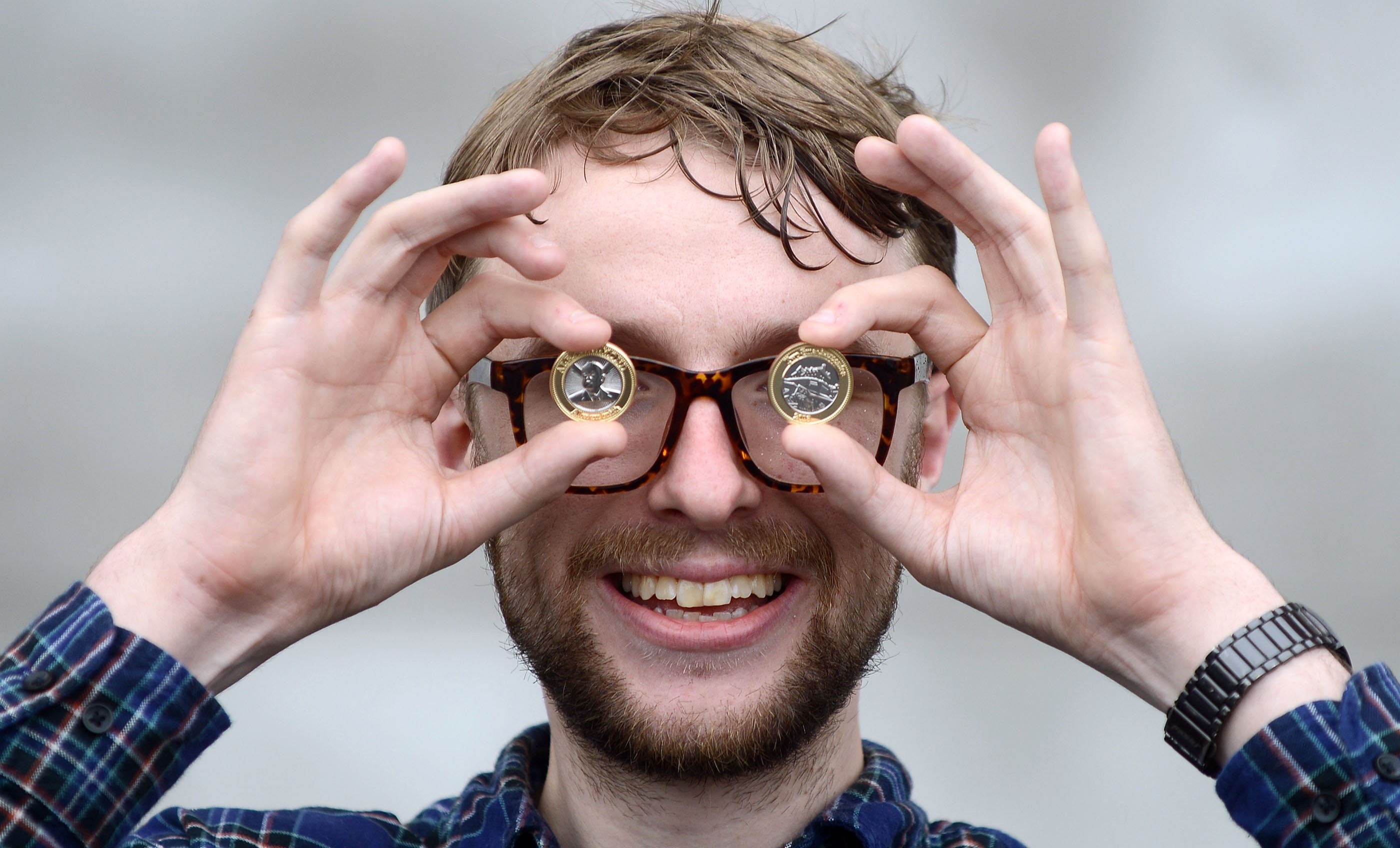 Andrew Paliwoda, 26, from Milngavie, Glasgow, an independence campaigner who has turned a joke currency called the Smackeroonie, invented by comedian Kevin Bridges, into reality 