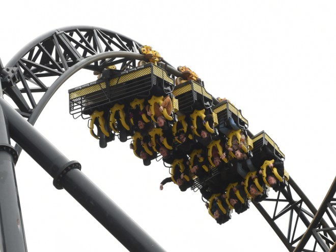 The Smiler ride at Alton Towers in Staffordshire