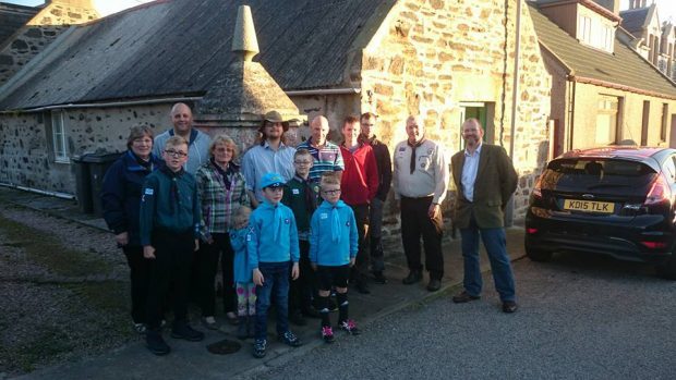 Scouts gather at the Macduff hut.