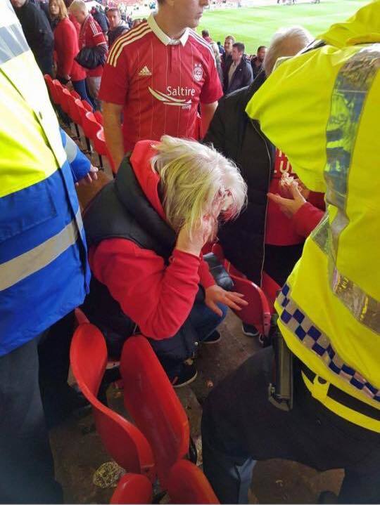 Dons fan left injured by missile thrown during Celtic clash