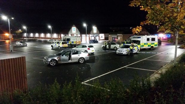 The incident took place outside Aldi.
